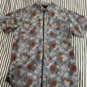 Micros floral collared shirt